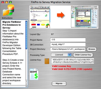 FmPro to Servoy Migration Service screenshot