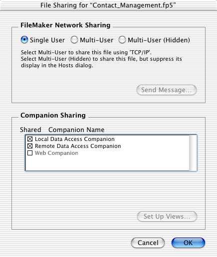 FmPro Migrator - Sharing Configuration