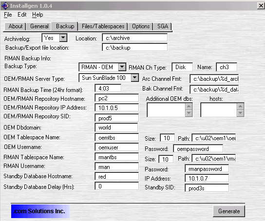 Installgen Backup Folder tab - 33K