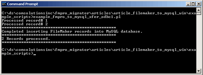 Figure 15 - Migrating Data to MySQL