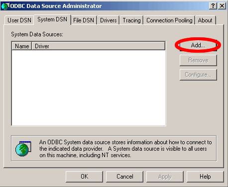 Figure 19 - Create New FileMaker 7 DataSource